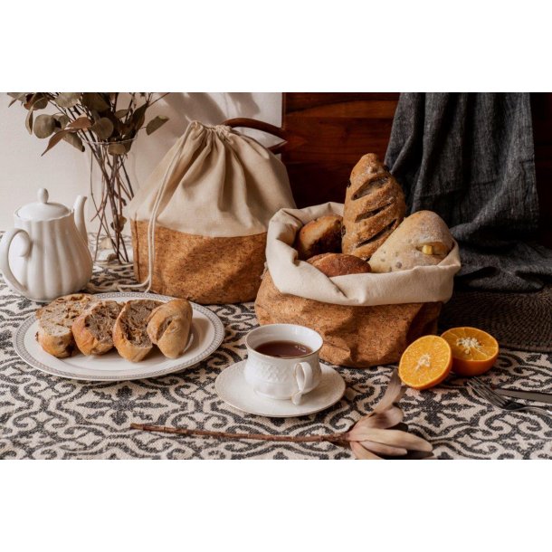 Frugt- og brdpose med kork, str L