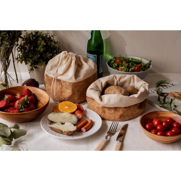 Frugt- og brdpose med kork, str L