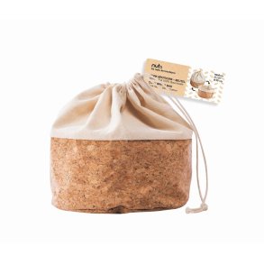 Frugt- og brdpose med kork, str. M