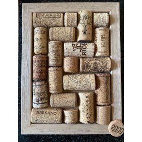 Retro egetrsramme med korkpropper