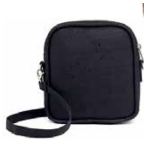 Lille skuldertaske i sort kork med sort lynls