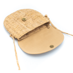 Lille buet taske med mnster i grnne og bl farver