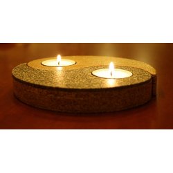 Yin Yang lysdekoration i kork