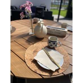 Dkkeserviet kork, naturfarve, rund