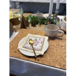 Dkkeserviet i kork, naturmnster, aflang