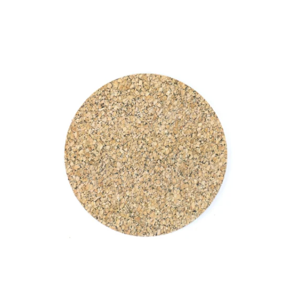 Glasbrikker i kork, natur, runde, 4 stk