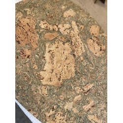 Dkkeserviet i natur kork med grnt mnster, oval