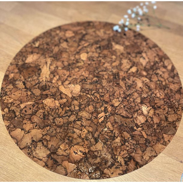 D�kkeserviet i kork, brun, 36 cm, rund