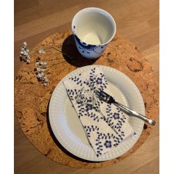 Dkkeserviet kork, naturfarve, rund