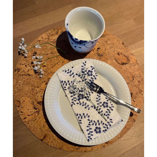 Dkkeserviet kork, naturfarve, rund