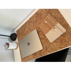 Notesbog i kork med natur og hvid/gr