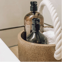 Kurv i kork med bldt reb af bomuld, lille