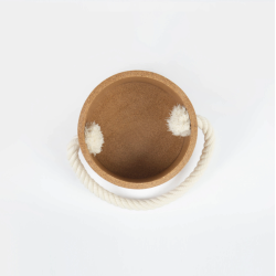Kurv i kork med bldt reb af bomuld, lille
