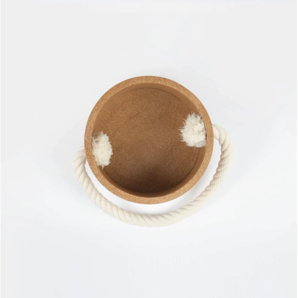 Kurv i kork med bldt reb af bomuld, lille