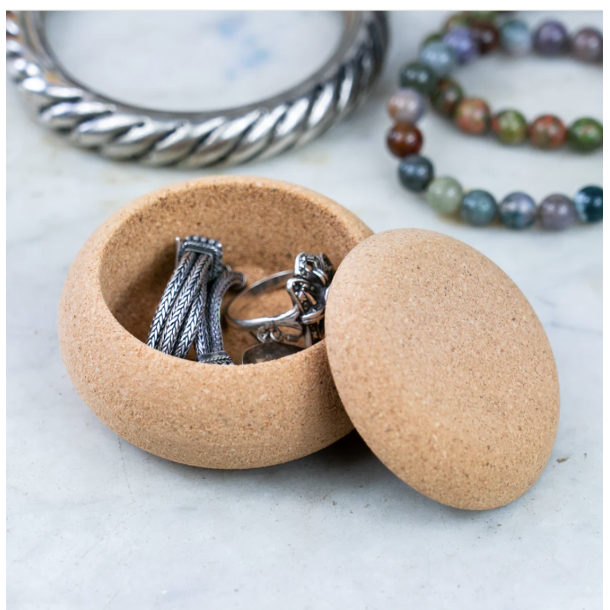 Mini smykkeskrin i kork, rundt