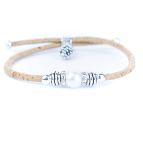 Armbnd i naturkork med perle