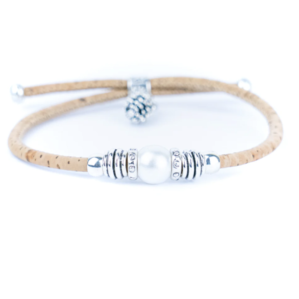 Armbnd i naturkork med perle