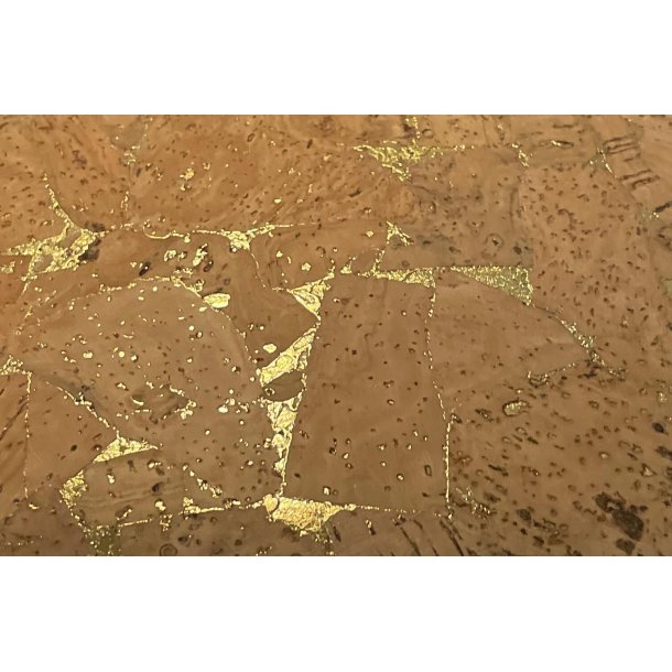 Smykkeskrin i kork med guldnister, rund