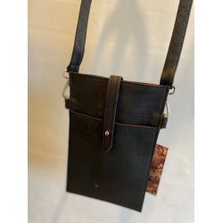 Mobiltaske i sort korkl�der