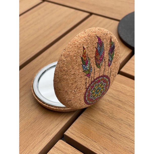 Spejl i kork med drmmefanger-mnster, version 2