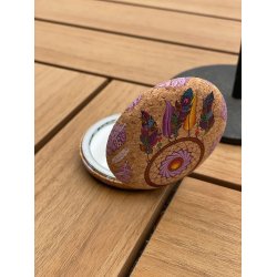 Spejl i kork med drmmefanger-mnster, version 1