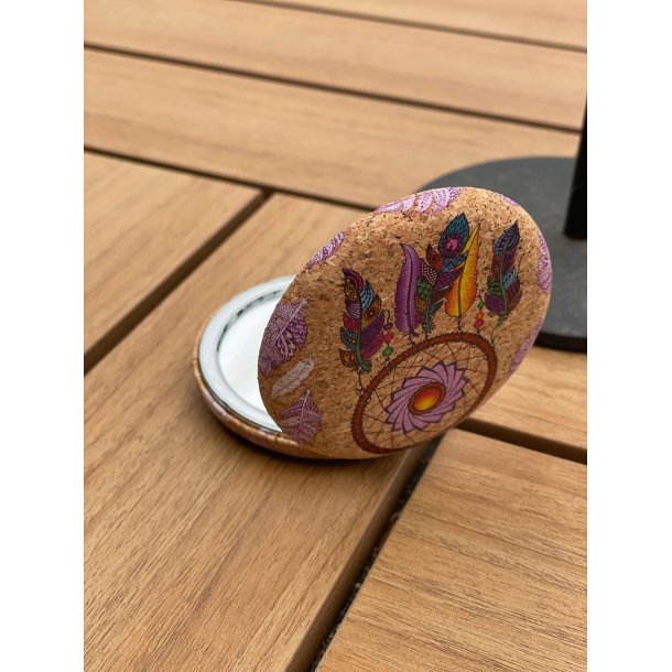 Spejl i kork med drmmefanger-mnster, version 1