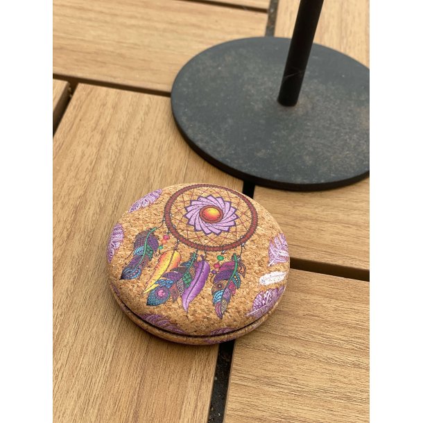 Spejl i kork med drmmefanger-mnster, version 1