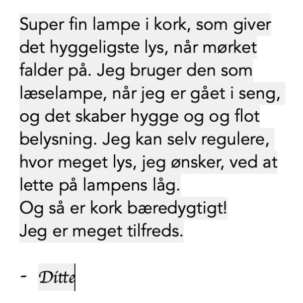 Bordlampe i kork, lille