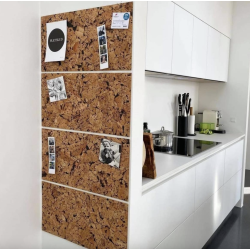 Korkplade i naturkork med sort m�nster, v�gdekoration, opslagstavle