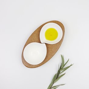 Serveringsfad i kork med to skle