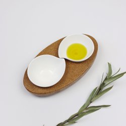 Serveringsfad i kork med to skle