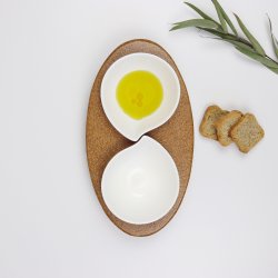 Serveringsfad i kork med to skle