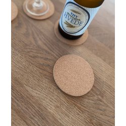 Glasbrikker i kork, runde, 4 stk.
