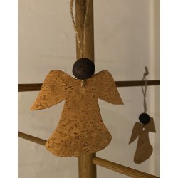 Eiki juleengel til ophng i kork, natur