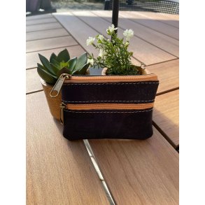 Mntpung i kork, mrkebl/sort