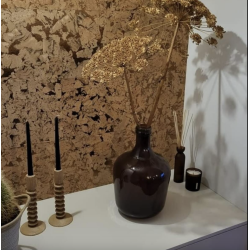 Korkplade i naturkork med sort m�nster, v�gdekoration, opslagstavle