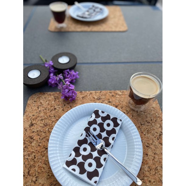 Dkkeserviet i natur kork, aflang