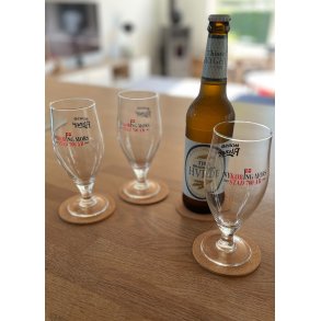 Glasbrikker i kork, runde, 4 stk.