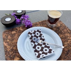 Dkkeserviet i brunt kork, aflang