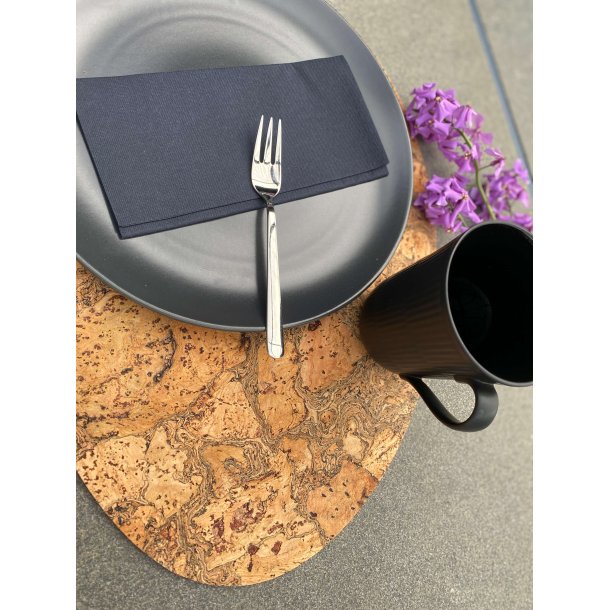 Dkkeserviet i natur kork, oval