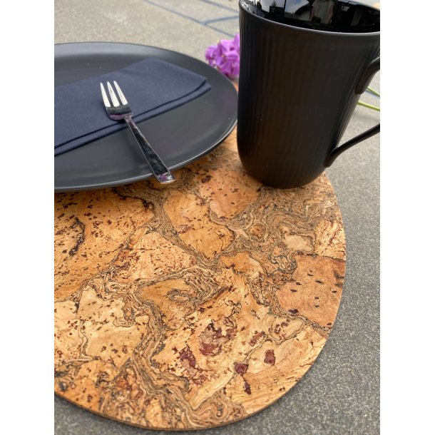 Dkkeserviet i natur kork, oval