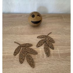 Glasbrikker af brugte bildk og kork, blad, 2 stk.