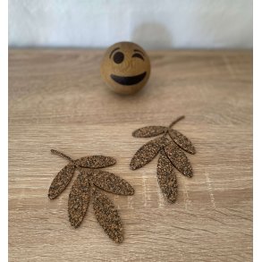 Glasbrikker af brugte bildk og kork, blad, 2 stk.