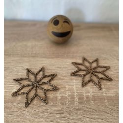 Glasbrikker af brugte bildk og kork, stjerne, 2 stk.