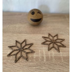 Glasbrikker af brugte bildk og kork, stjerne, 2 stk.