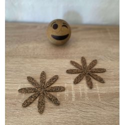 Glasbrikker af brugte bild�k og kork, blomsterformede, 2 stk.