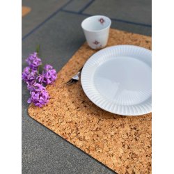 Dkkeserviet i natur kork, aflang