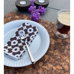 Dkkeserviet i brunt kork, aflang