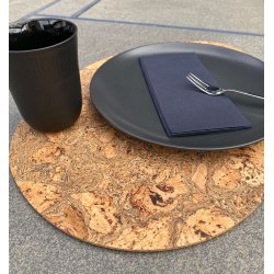 Dkkeserviet i natur kork, oval