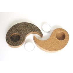 Yin Yang lysdekoration i kork